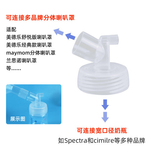 DIFKING三通连接器适配于贝瑞克大贝贝S1S2吸奶器配件吸乳护罩 - 图2