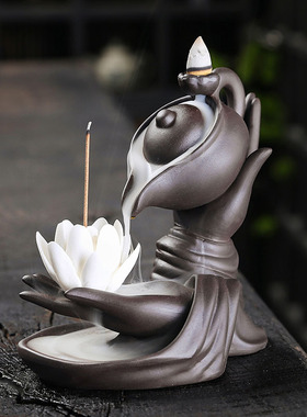 茶室家居香炉复古中式禅意茶桌博古架玄关香炉茶道摆件炉工艺品