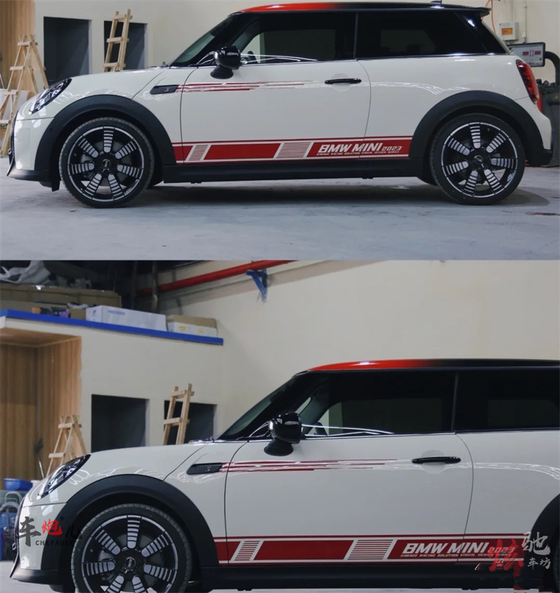 适用于MINI F56车贴拉花Cooper R60 F54JCW赛道侧裙引擎盖装饰贴 - 图3