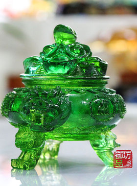 吉祥琉璃摇钱树金蟾风水工艺礼品