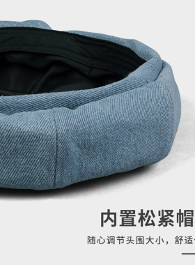 秋冬女款猫耳贝雷帽显脸小大头围