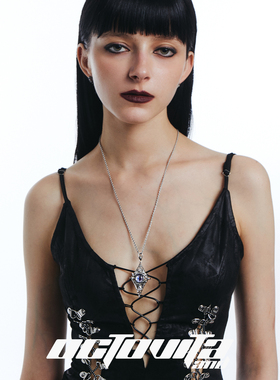 OCTO VITA魔瞳原创设计项链 全视之瞳吊坠朋克哥特风银紫色锁骨链