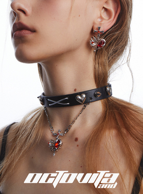 镂空心脏吊坠颈圈锁骨链