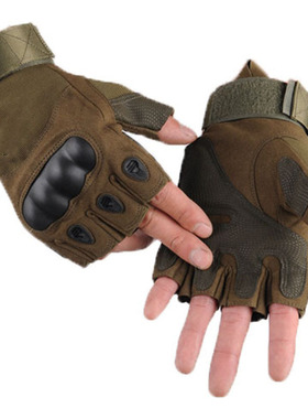 半指战术手套男女黑鹰O记防滑全指手套军迷户外骑行运动健身手套