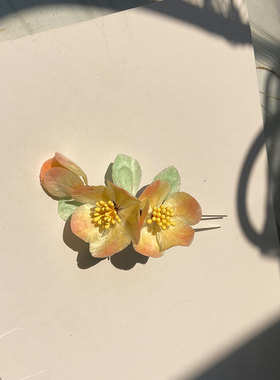 南笙记绒花古风发簪簪子