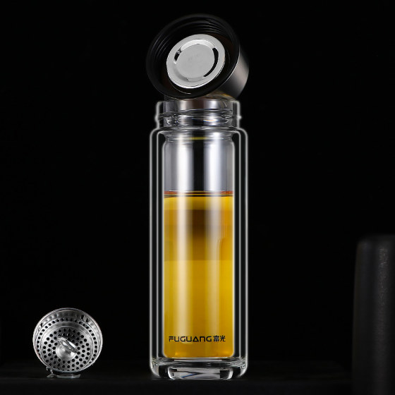 Fuguang double-layer thickened glass insulated tea cup