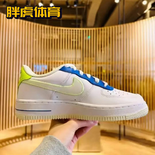 Nike Air Force 1 AF1 GS白色女子低帮空军一号板鞋FB1393-111-图0