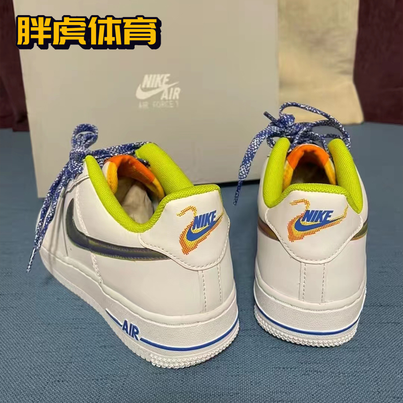 Nike Air Force 1 AF1 GS白绿蓝女子低帮空军一号板鞋DQ7767-100-图2