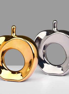 餐桌镀金陶瓷苹果摆设酒柜装饰品