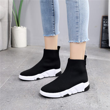 Summer socks elastic ໃຫມ່ເກີບສໍາລັບແມ່ຍິງ 2024 breathable socks boots trendy shoes super hot casual high-top sports internet celebrity shoes