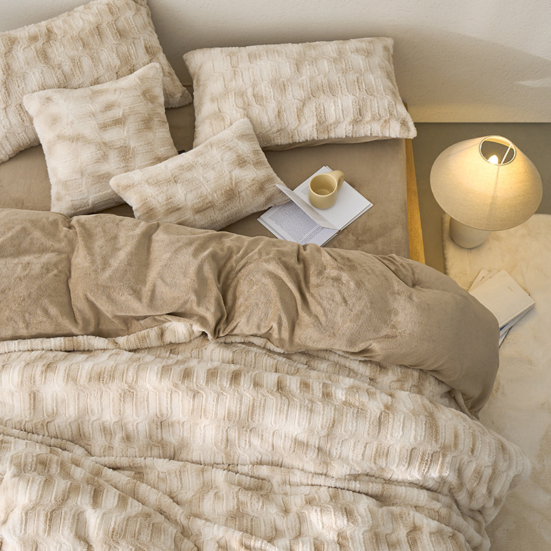 秋冬加厚濑兔绒四件套 | 保暖舒适四件套被套床单1.8双人单人床品,淘宝优惠券,粉丝福利购,淘宝优惠卷