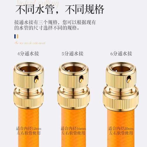 黄铜水龙头转接头奶嘴洗车浇花水管软管通水接4分6分转换头配件 - 图0