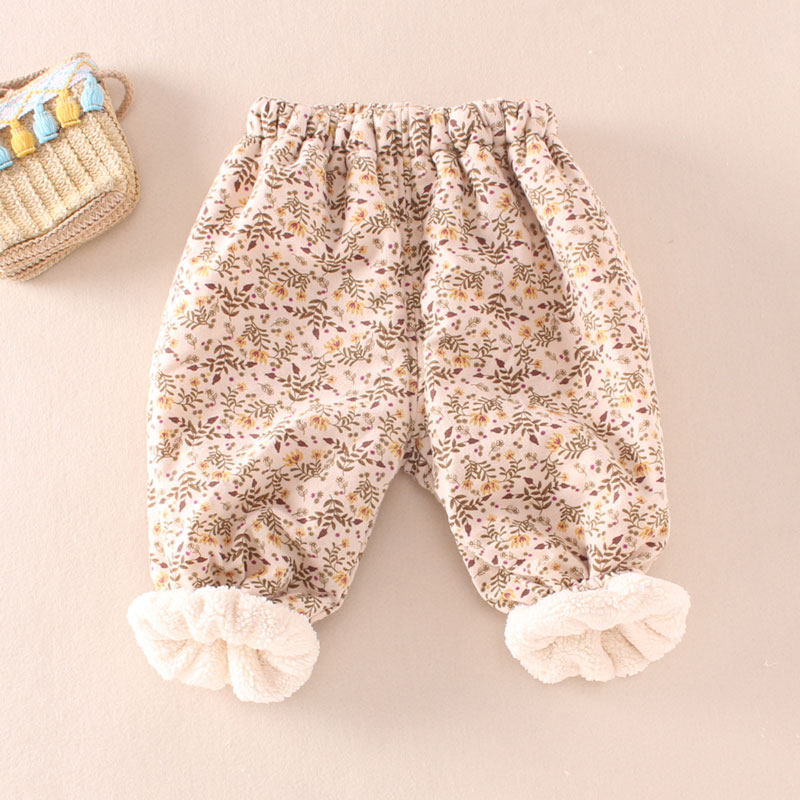 女宝宝碎花加绒裤子秋冬款婴儿可开裆灯笼裤加厚夹棉裤大屁屁男童,淘宝优惠券,粉丝福利购,淘宝优惠卷