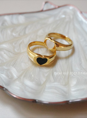 钛钢法式复古不掉色戒指