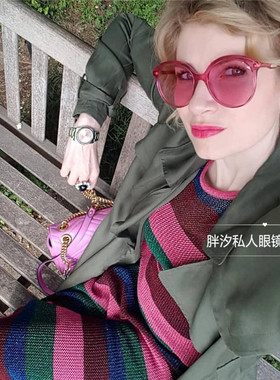 倪妮同款复古港风vintage平光镜