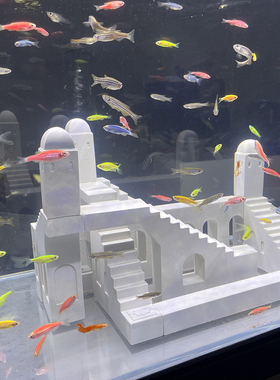 纪念碑谷创意鱼缸造景栩元水泥