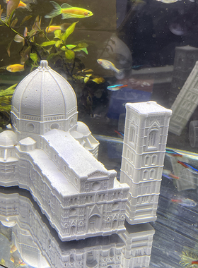 栩元水泥佛罗伦萨教堂鱼缸造景