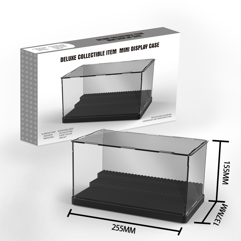 兼容乐高小颗粒防尘罩亚克力板展示盒收纳盒国产拼装积木人仔玩具 - 图0