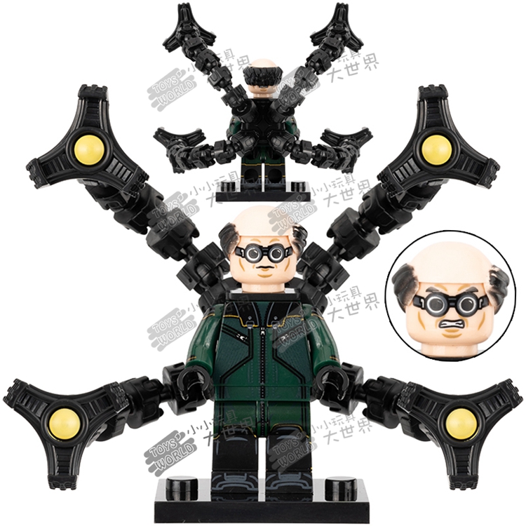 兼容乐高蜘蛛侠2迈尔斯毒液章鱼博士第三方拼装积木人仔玩具G0162-图3