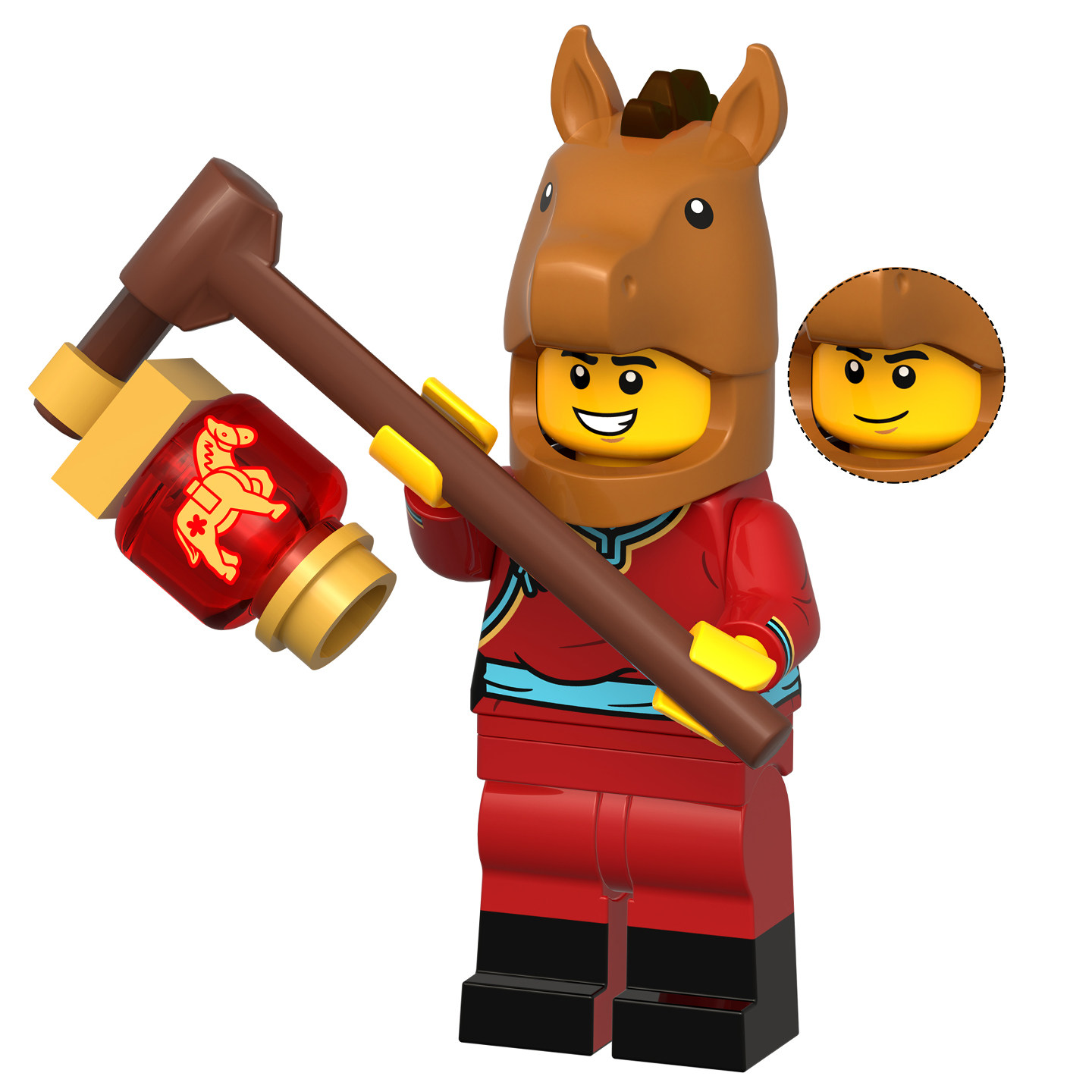 适用乐高中国风新春新年礼物十二生肖马年人仔灯笼积木玩具KDL854,淘宝优惠券,粉丝福利购,淘宝优惠卷