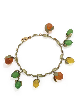 蒂梵2026新品青柠手链植物珠宝欧美ins风女柠檬果多吊坠森系复古