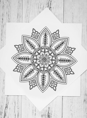 曼陀罗diy手绘填色曼陀罗心灵之路涂色画成人减压静心手绘画