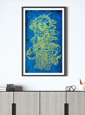 道家王灵官diy描金涂色画