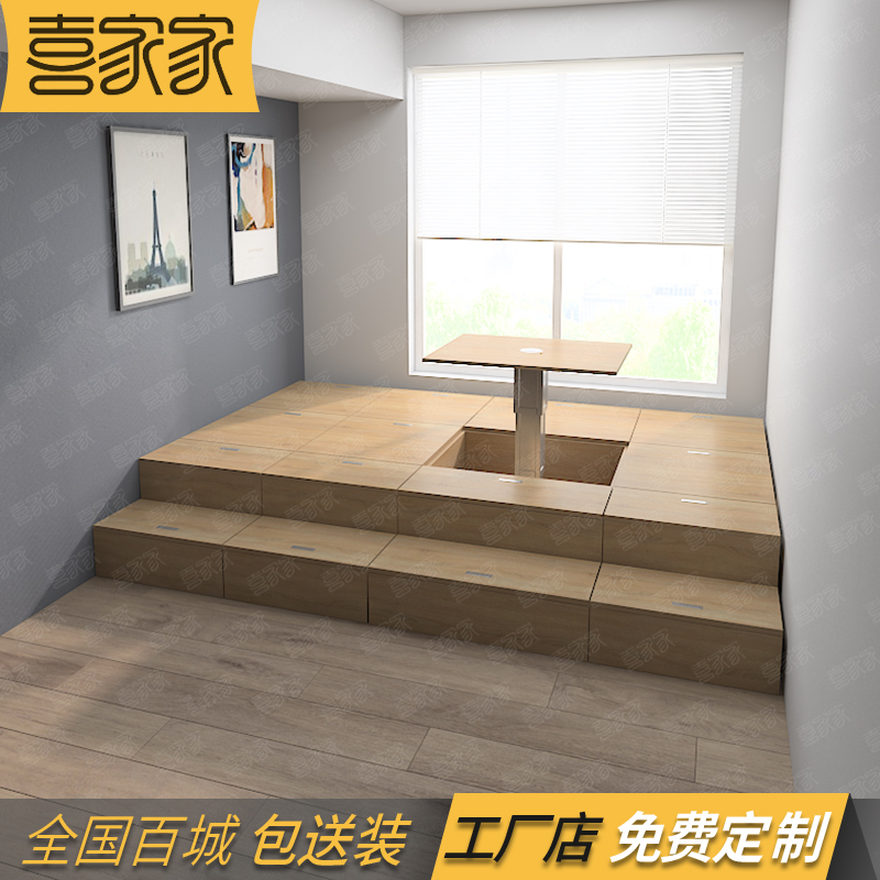 定制小户型卧室日式多功能高箱储物床榻榻米组合床衣柜一体收纳床-图2