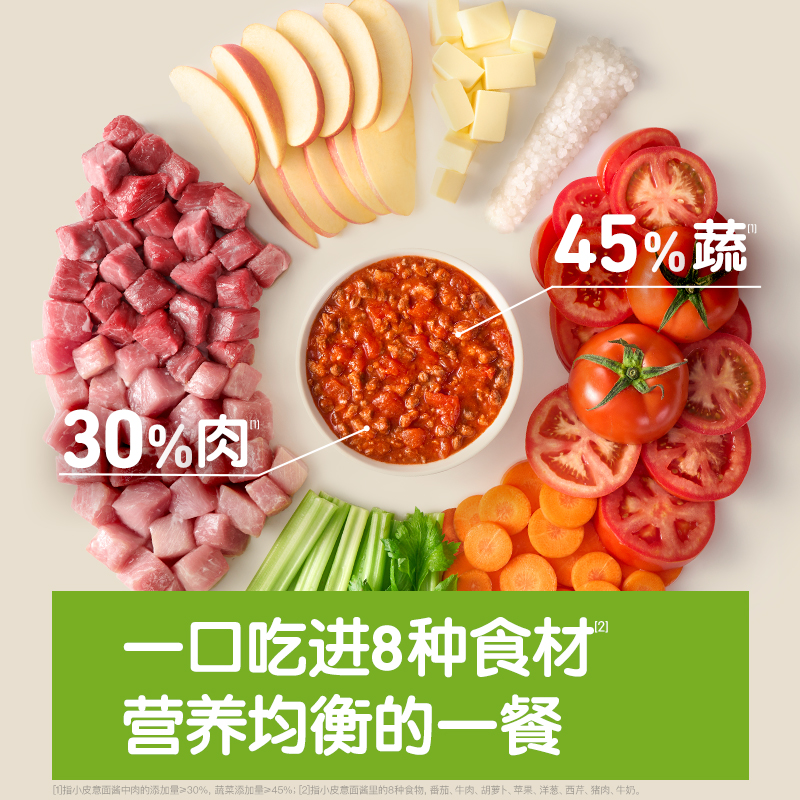 小皮面条意面意大利面儿童速食意面番茄肉酱意面拌早餐官方旗舰店