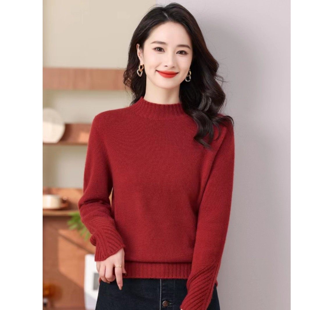 春竹纯色100山羊绒冬季保暖加厚宽松气质显瘦软糯半高领羊绒衫女,淘宝优惠券,粉丝福利购,淘宝优惠卷