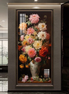 美式入户玄关装饰画正对门过道画