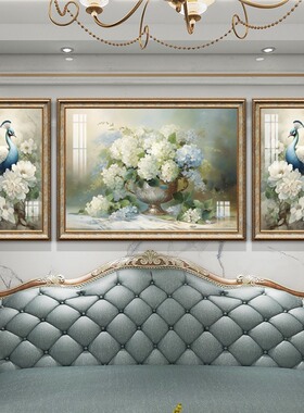 高端美式沙发背景墙装饰画客厅画