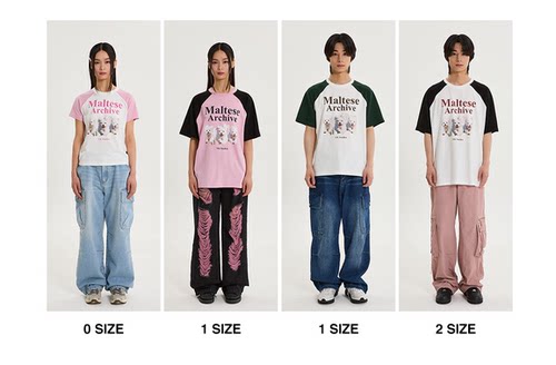 韩国正品waikei短袖三只狗狗印花撞色圆领t恤修身宽松男女情侣ins - 图0