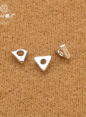 s925纯银碎银素银三角片diy