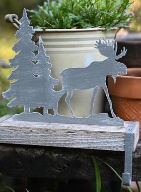 北欧做旧客厅桌面挂钩实木圣诞