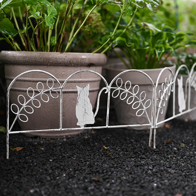 日单ins风铁艺猫咪花藤小围栏花园装饰摆件庭院阳台复古怀旧栅栏,淘宝优惠券,粉丝福利购,淘宝优惠卷