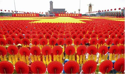 手翻花变色扇子大型团体操表演运动会方阵入场开幕式手拿多色道具 - 图2