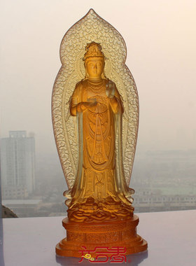 六合春西方三圣观音菩萨琉璃佛像