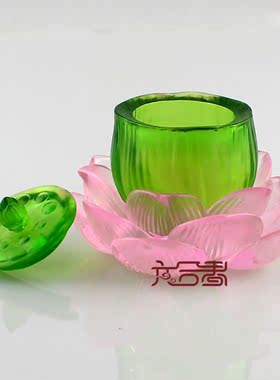 六合春琉璃净水杯保平安镇宅佛具