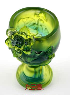 六合春琉璃高档商务酒杯婚庆摆件