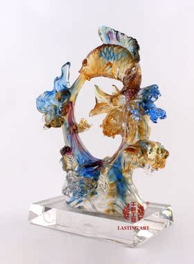 六合春琉璃金玉满堂摆件送朋友