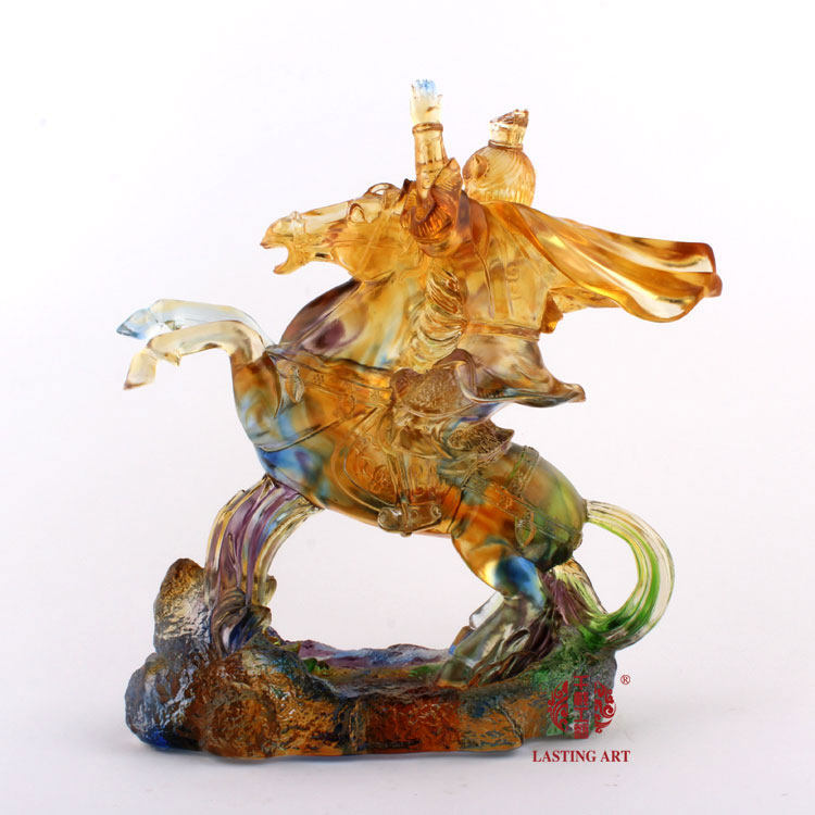 六合春琉璃摆件马上封侯加官进爵升职晋升礼品生肖猴创意家居饰品