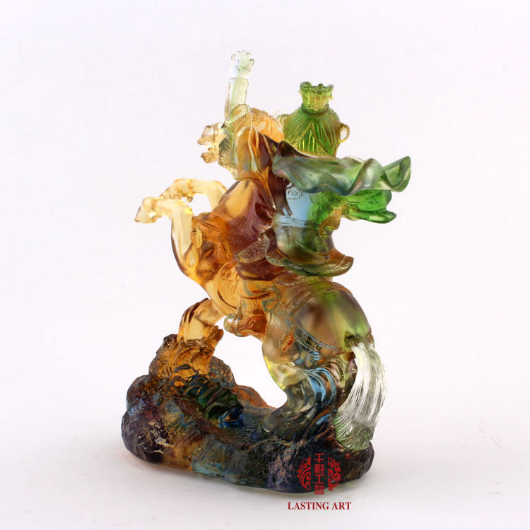 六合春琉璃摆件马上封侯加官进爵升职晋升礼品生肖猴创意家居饰品