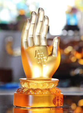 六合春琉璃赐福保平安结缘摆件