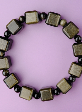 遇见你的幸运|铬金曜石魔方陨石手链