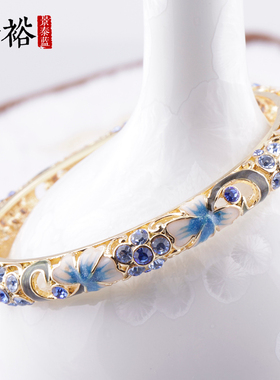 宫廷手镯珍裕景泰蓝细圈民族女