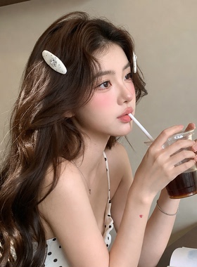 韩系甜美可爱风波点蝴蝶结发夹