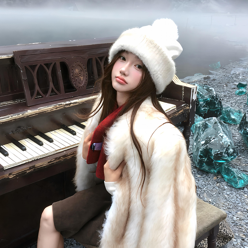 韩系白色针织帽女士冬百搭大头围显脸小冷帽护耳加厚保暖毛线帽子,淘宝优惠券,粉丝福利购,淘宝优惠卷