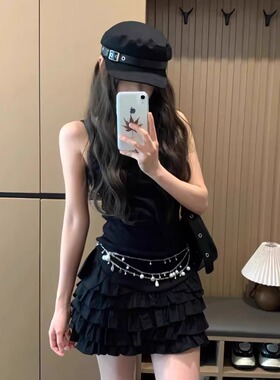 银色贝壳珍珠腰链配裙子2026新款高级感叠带项链海边身体链条配饰