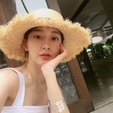 Платформа квартира -TOP Rafi Grass Hat Женский летний пляж из приморских отдыха Sunbathing, Sunboged Hat, британская шляпа